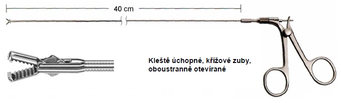 Kliešte 400 mm, 7 Charr. semirig. obojstranné ot.